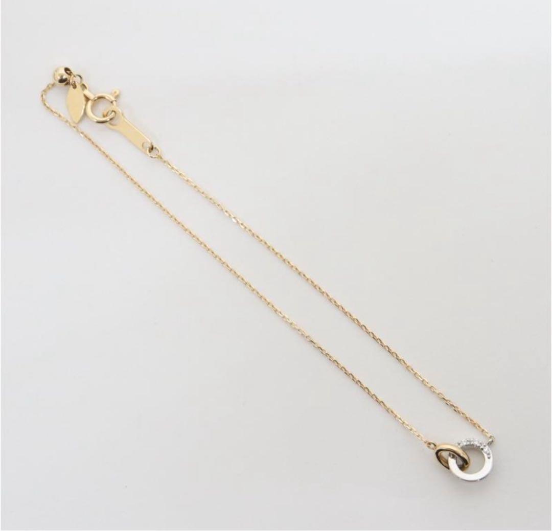 【極美品】4℃ k18×プラチナ　ダブルサークルブレスレット