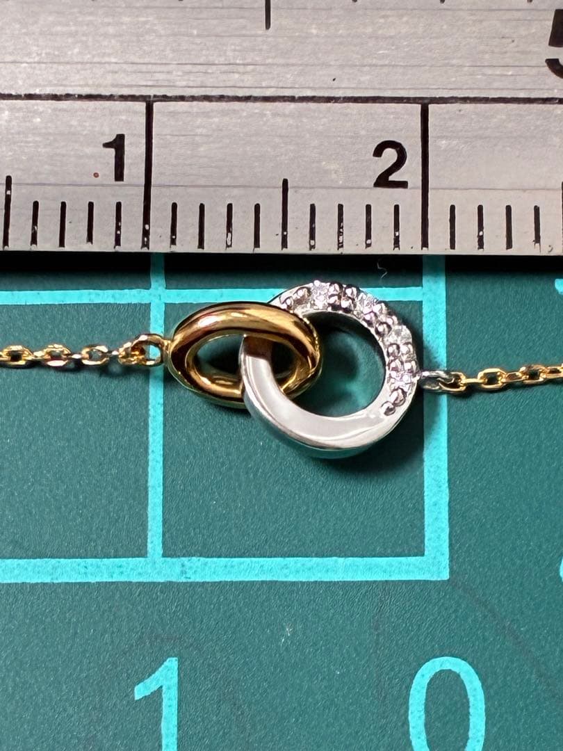 【極美品】4℃ k18×プラチナ　ダブルサークルブレスレット