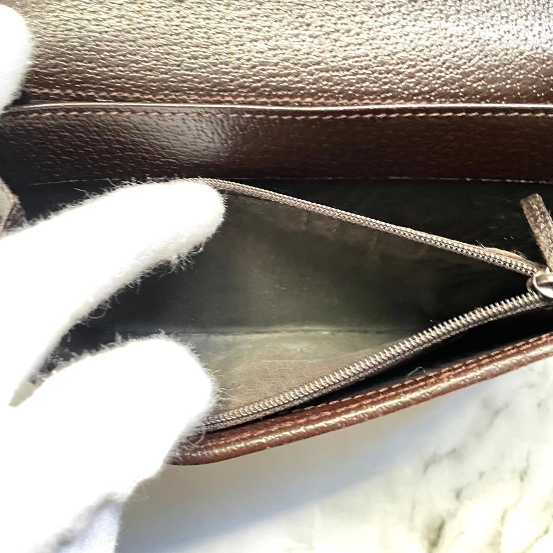 GUCCI グッチ 長財布 GGキャンバス ロゴプレート 折り財布 0120-⑤