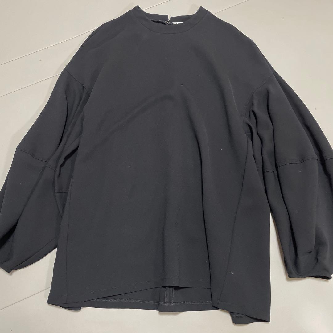 【美品✨】エンフォルド PEジョーゼット ドレープスリーブプルオーバー ブラック