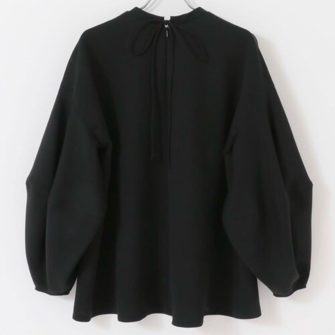 【美品✨】エンフォルド PEジョーゼット ドレープスリーブプルオーバー ブラック