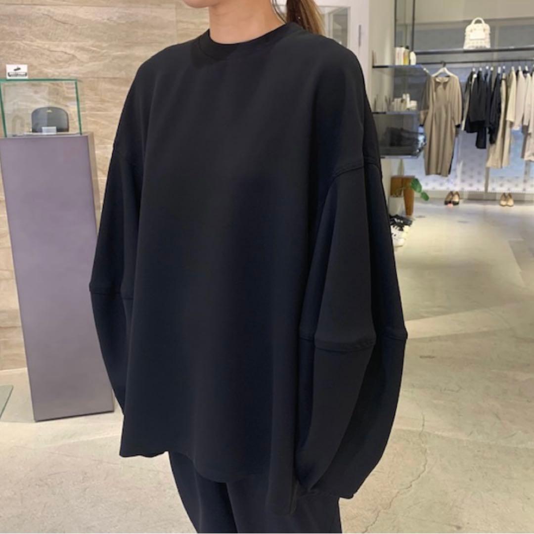 【美品✨】エンフォルド PEジョーゼット ドレープスリーブプルオーバー ブラック