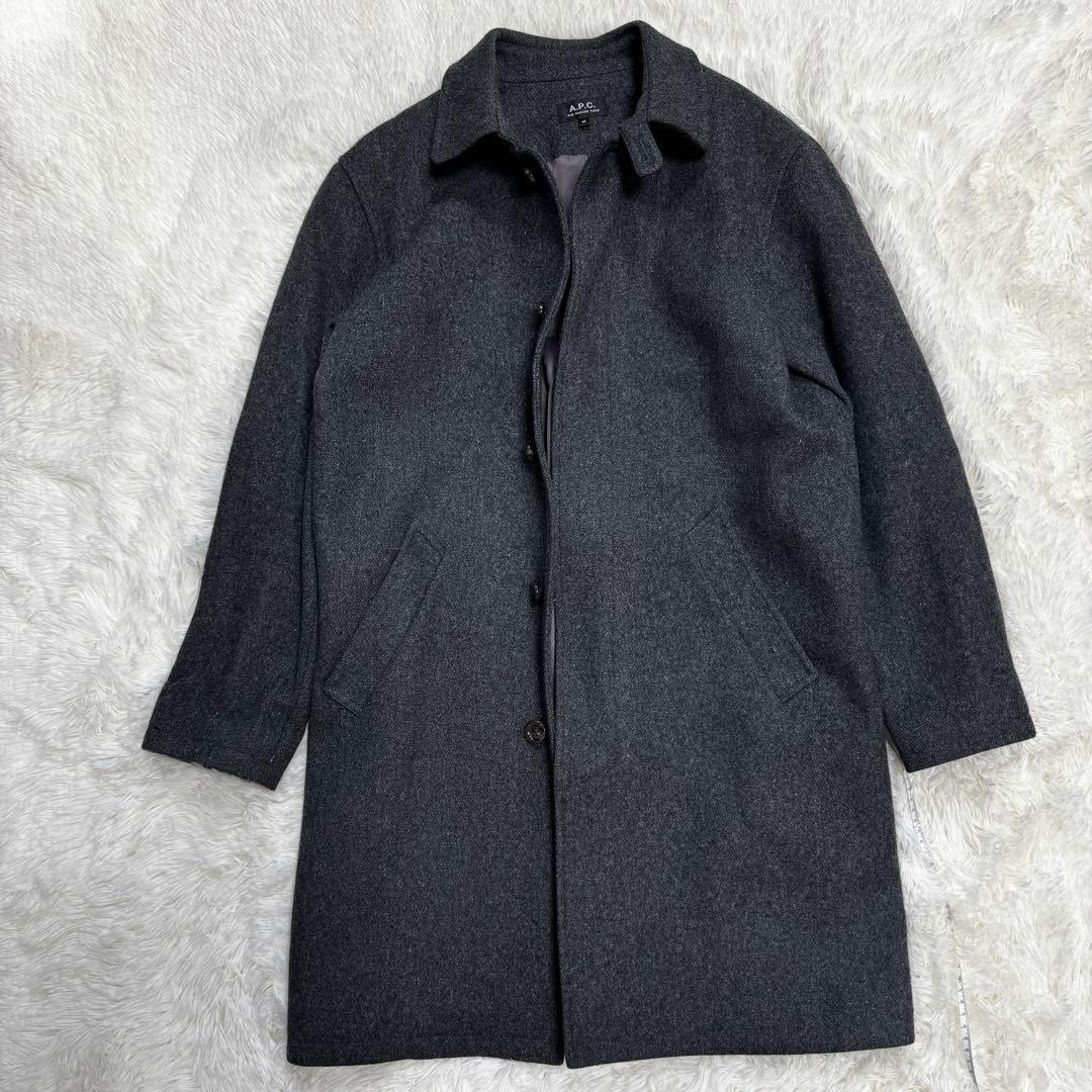A.P.C.Jules Tournier社生地 ウール ステンカラーコート M