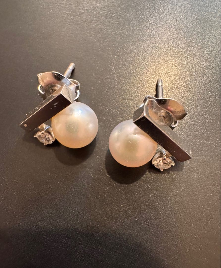 【美品】TASAKI プチ バランス ピアス ホワイトゴールド