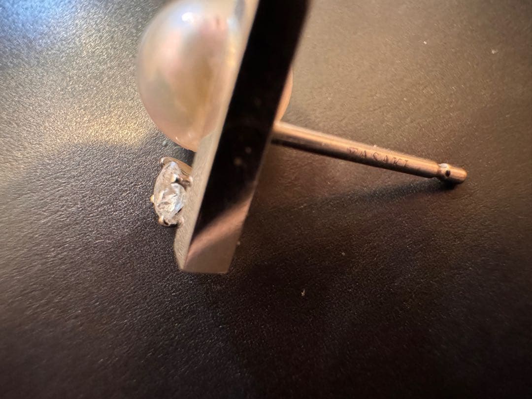 【美品】TASAKI プチ バランス ピアス ホワイトゴールド