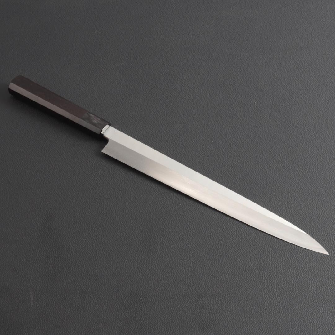 9320梵静刃物 柳刃包丁 9寸 刺身包丁 刃は究極の切れ味 黒檀黒水牛角八角柄