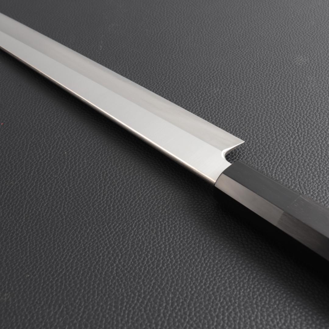 9320梵静刃物 柳刃包丁 9寸 刺身包丁 刃は究極の切れ味 黒檀黒水牛角八角柄