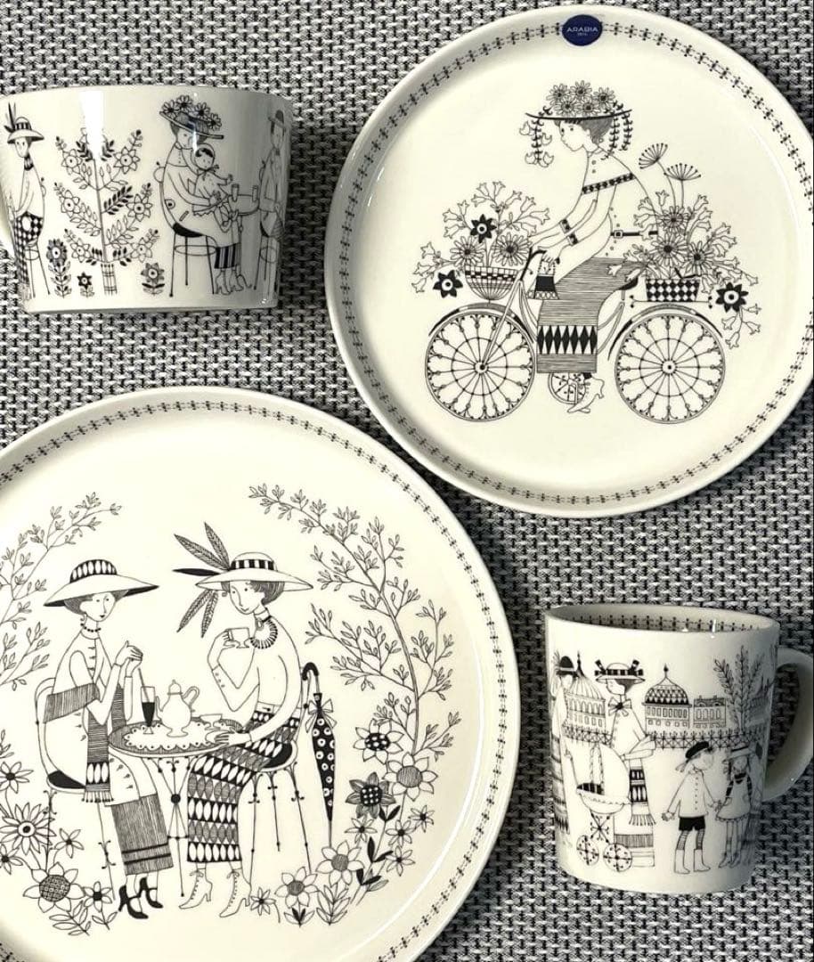 アラビア エミリア ４点セット マグ プレート 24cm 19cm