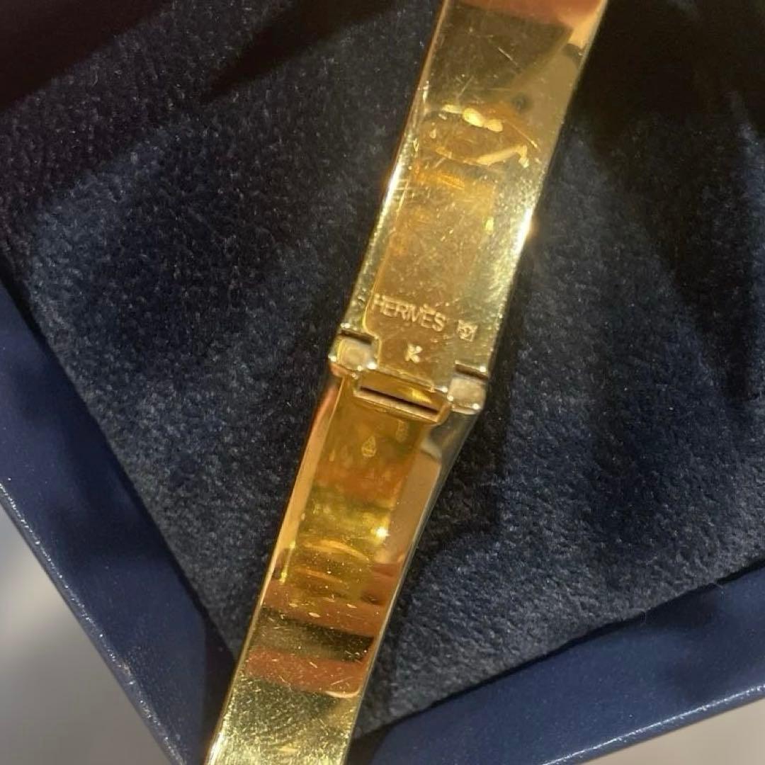 HERMES エルメス ゴールド×ピンク クリックH バングル