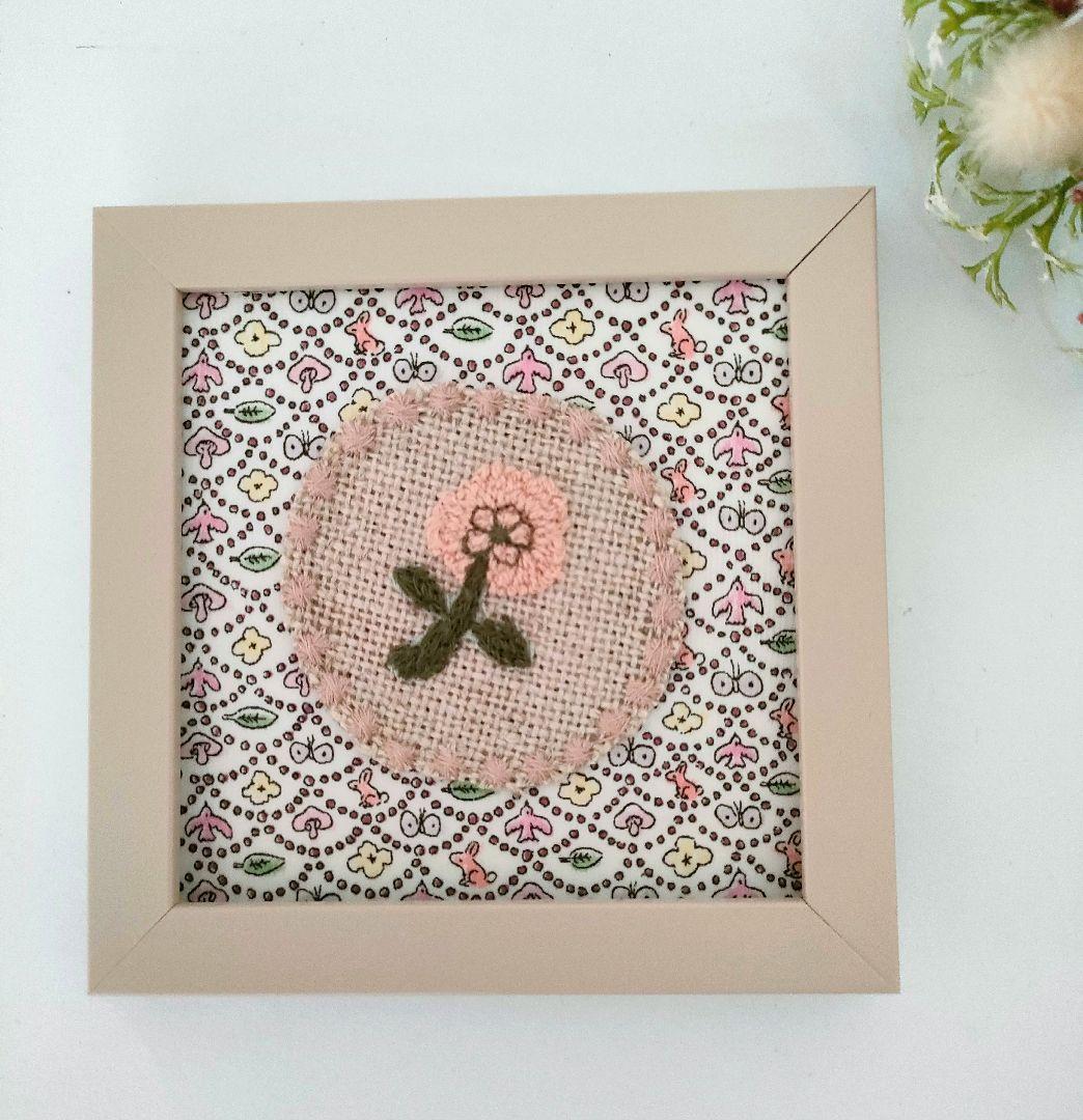 SOLD ミナペルホネン　ファブリックフレーム　ピンク