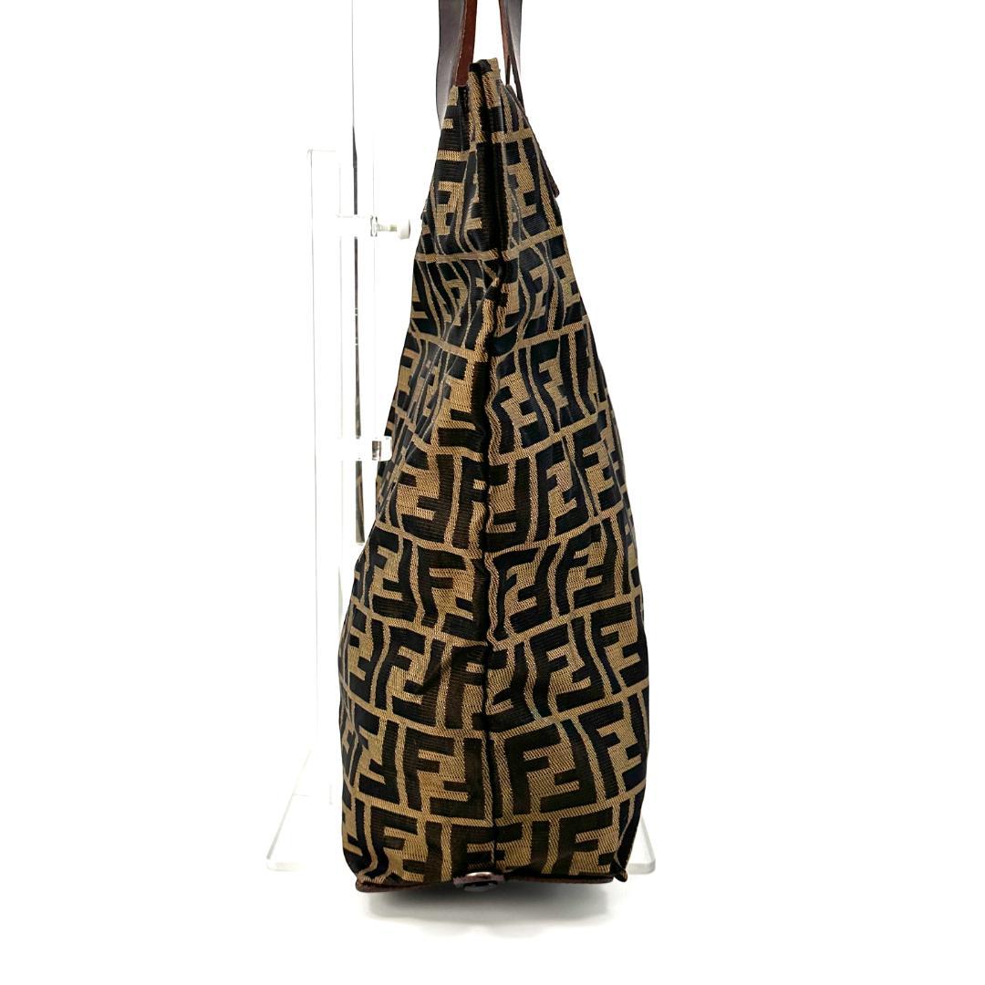 FENDI ズッカ柄 FFロゴ トートバッグ ナイロン ブラウン ヴィンテージ