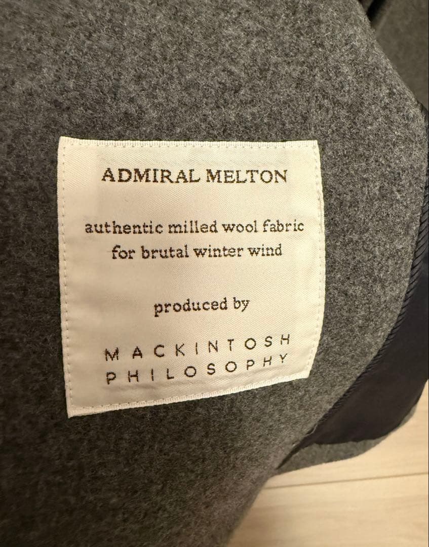 【美品/定価約10万】MACKINTOSH メルトンコート M グレー/通勤