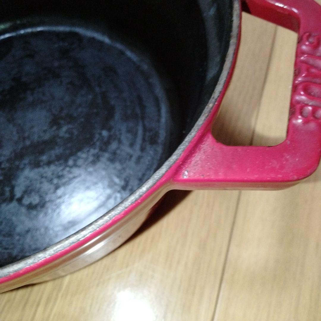 STAUB ココットラウンド 20cm チェリーレッド 両手鍋