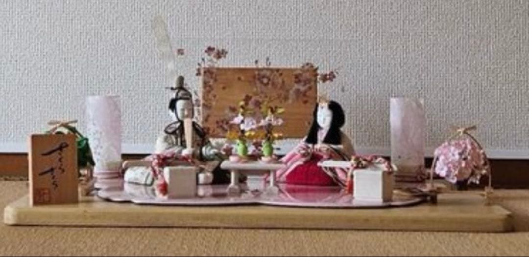 一秀作　雛人形　さくらさくら　平飾り金彩仕様