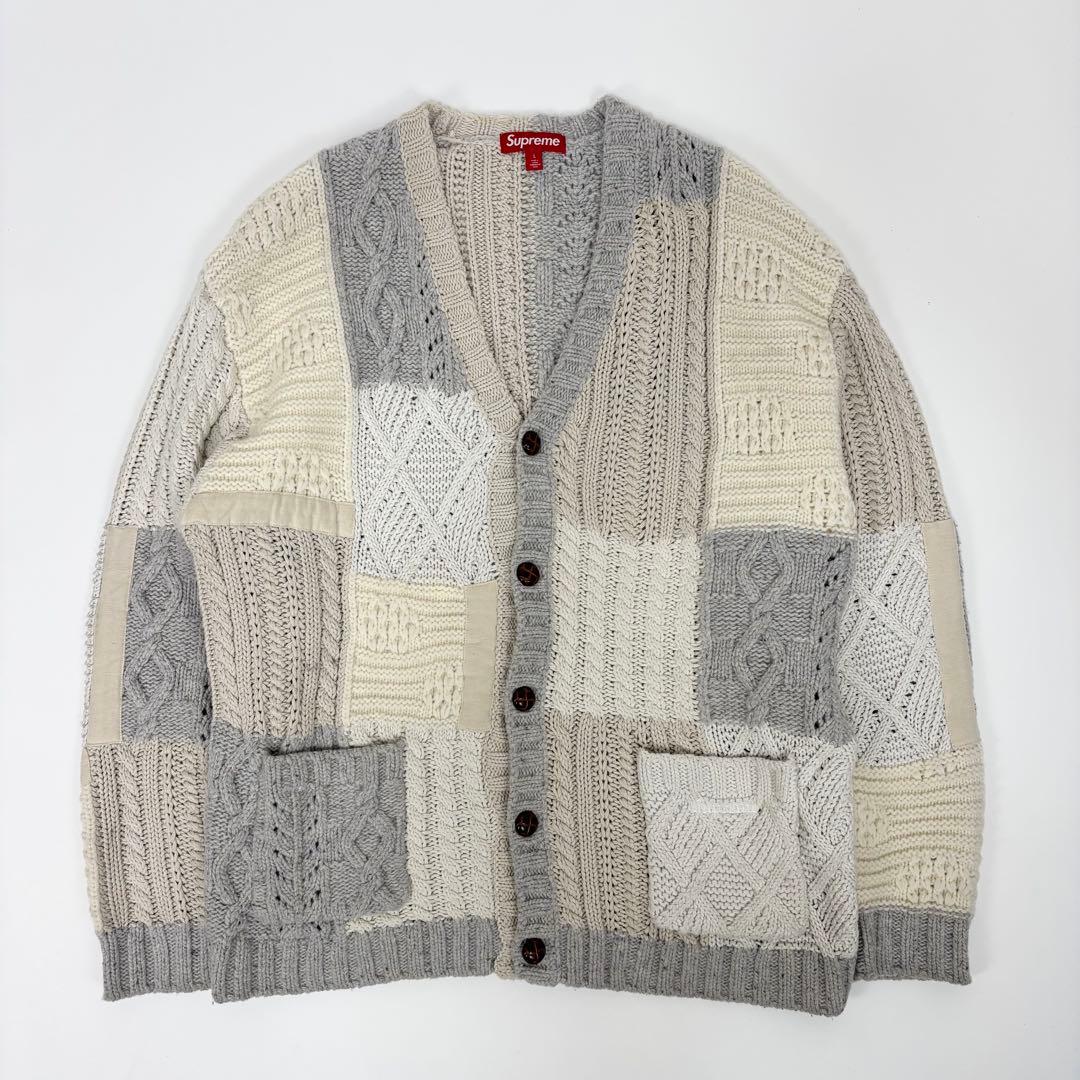 トップス Supreme Patchwork Cable Knit Cardigan L