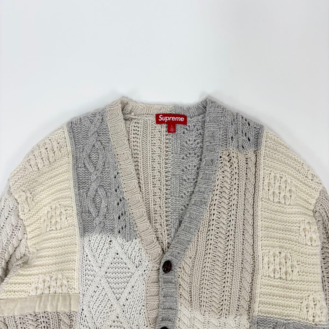 トップス Supreme Patchwork Cable Knit Cardigan L