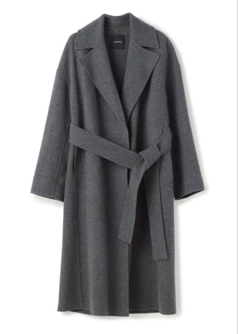N.O.R.C ウールリバービッグカラーコート　ロングコート