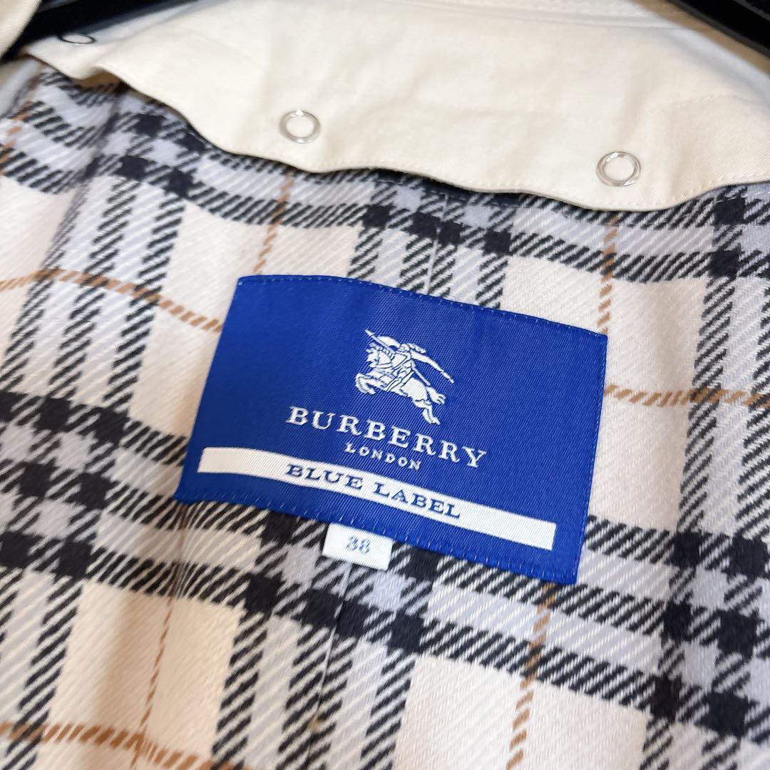 バーバリーブルーレーベル ミドル丈トレンチコート ライナー付　裏地ノバチェック