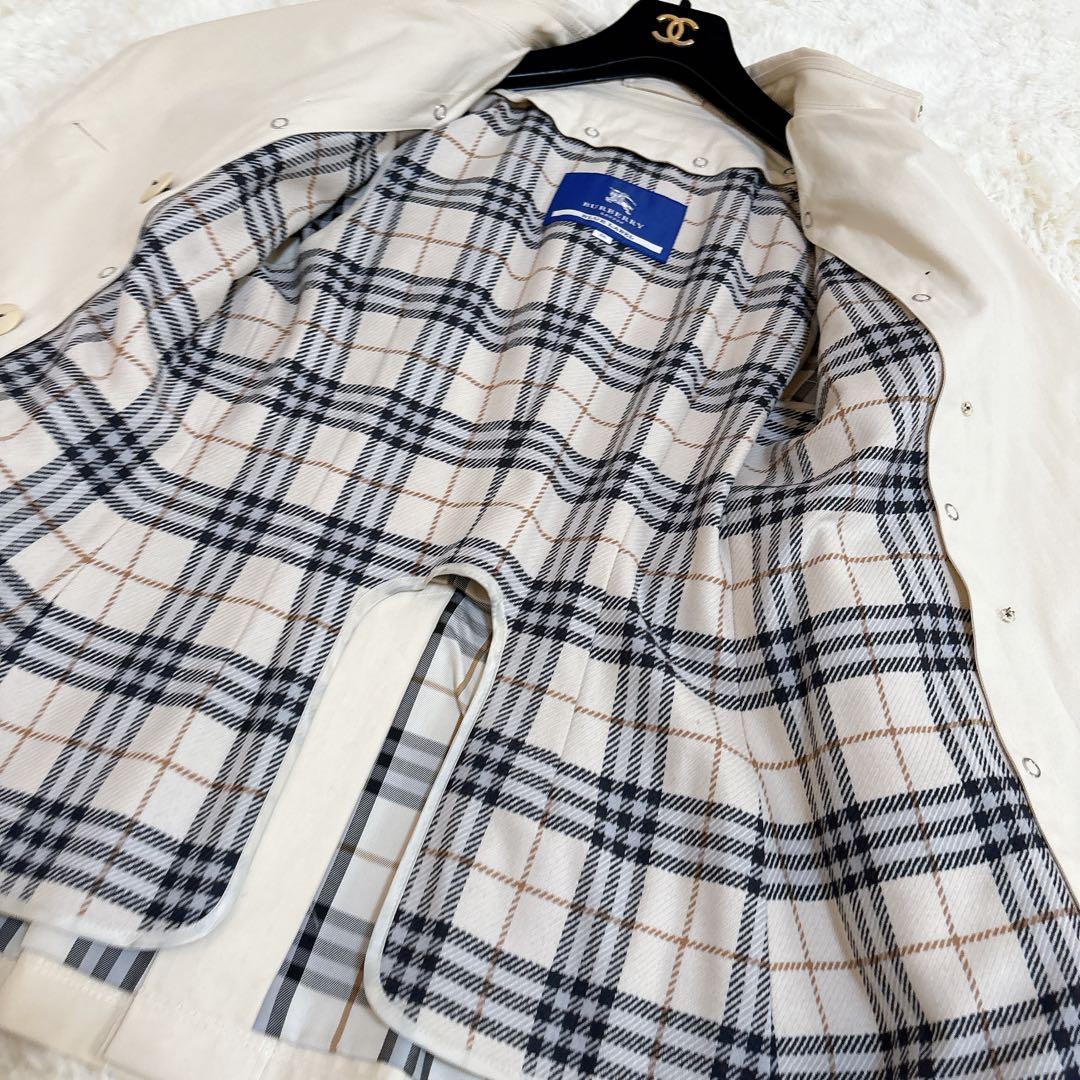 バーバリーブルーレーベル ミドル丈トレンチコート ライナー付　裏地ノバチェック