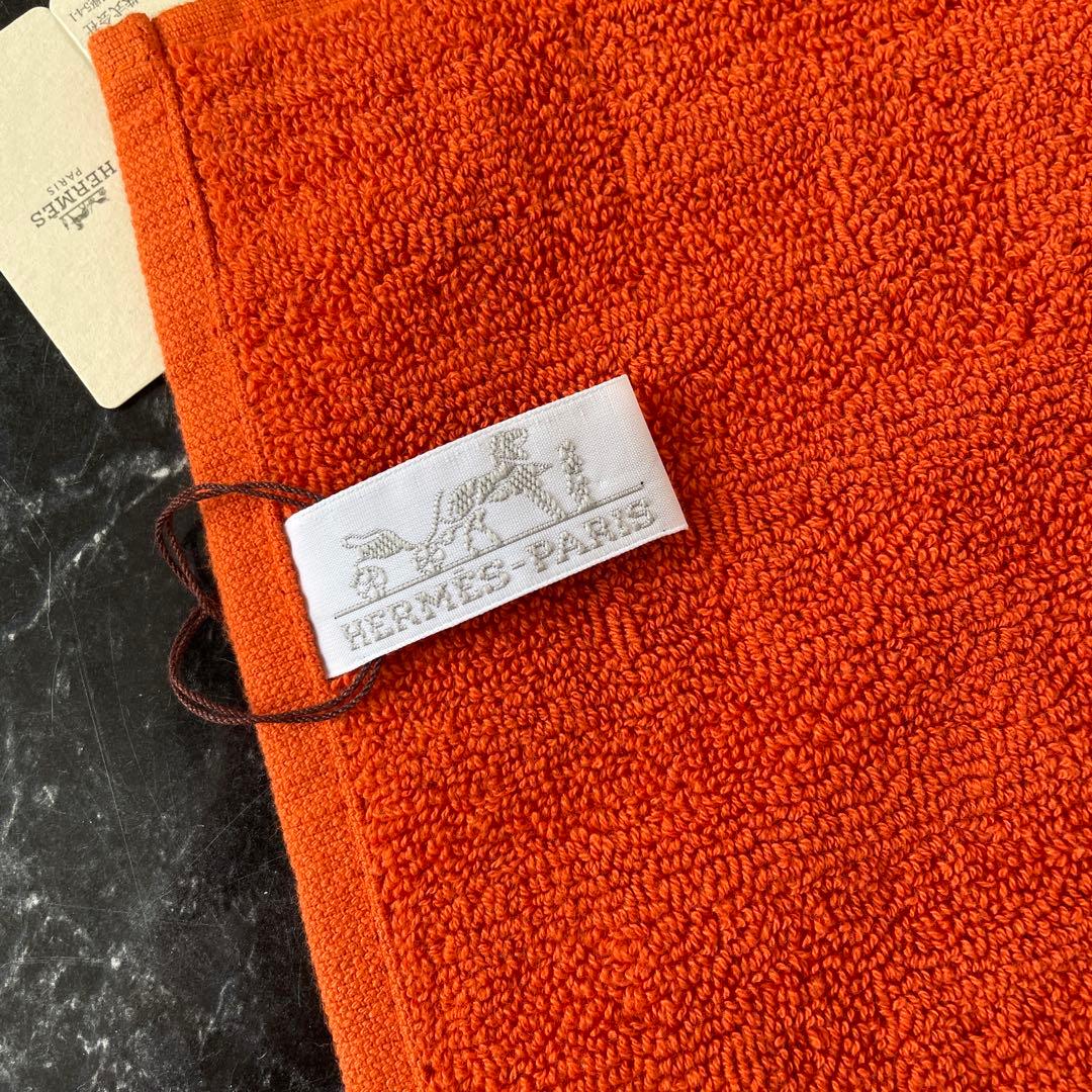 HERMES エルメス ゲストタオル ステアーズ オランジュ