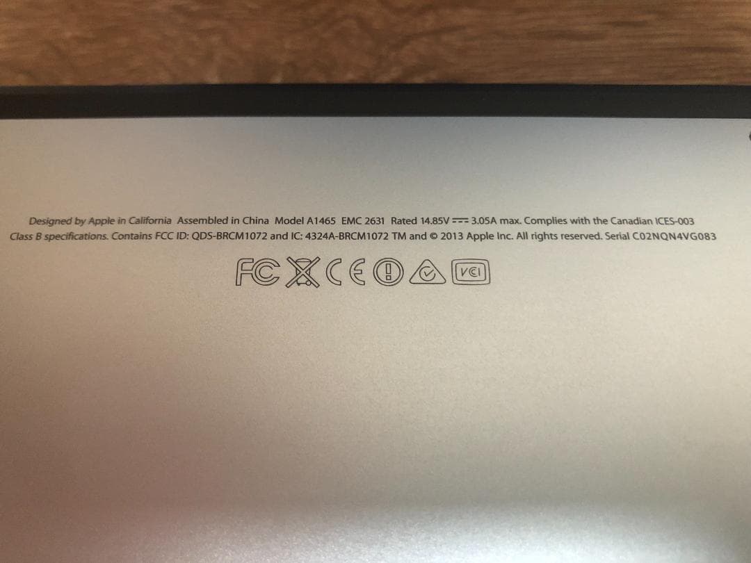 MacBook Air 11-inch Early 2014（A1465）