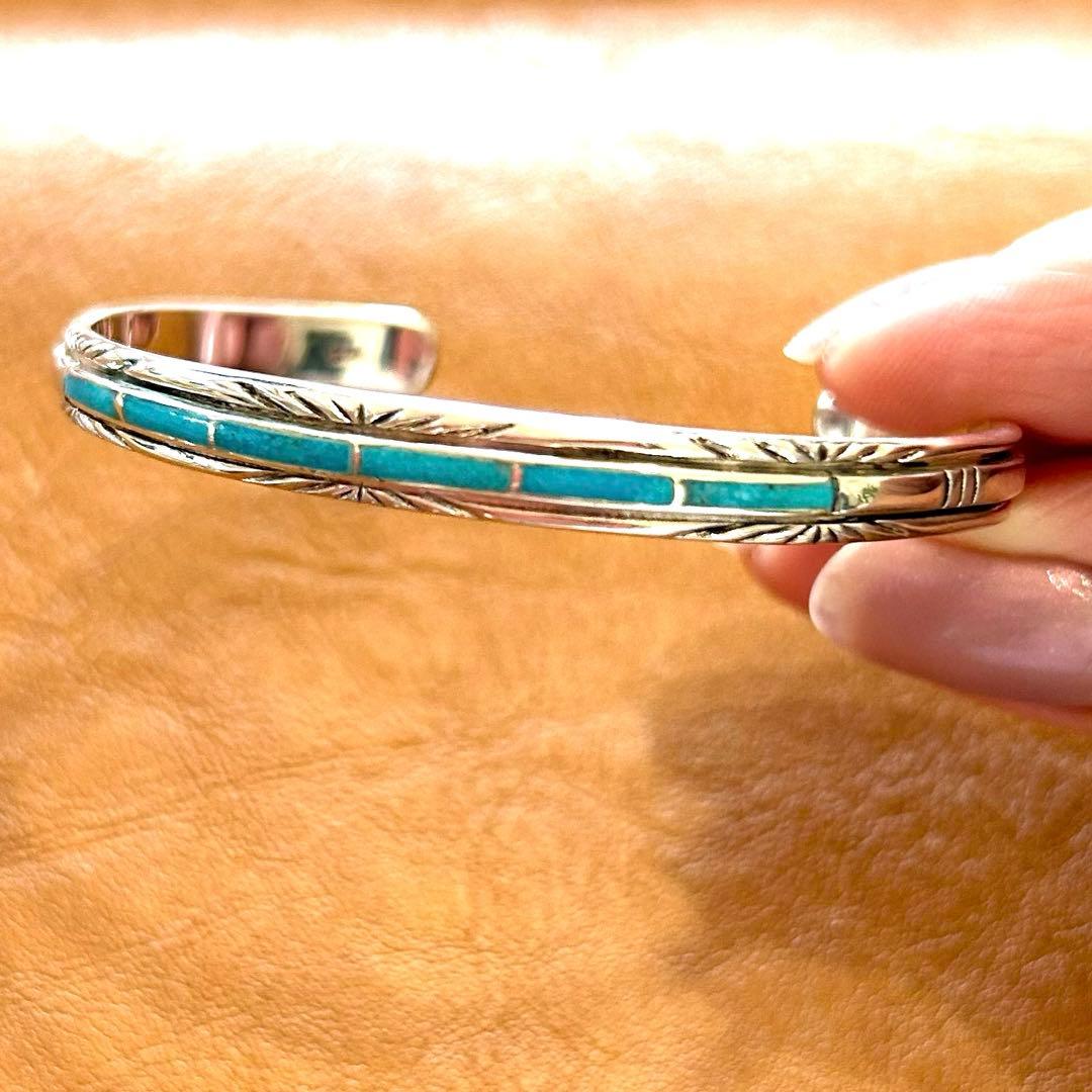 【定価18,000円】天然石シルバー ターコイズ バングル silver925