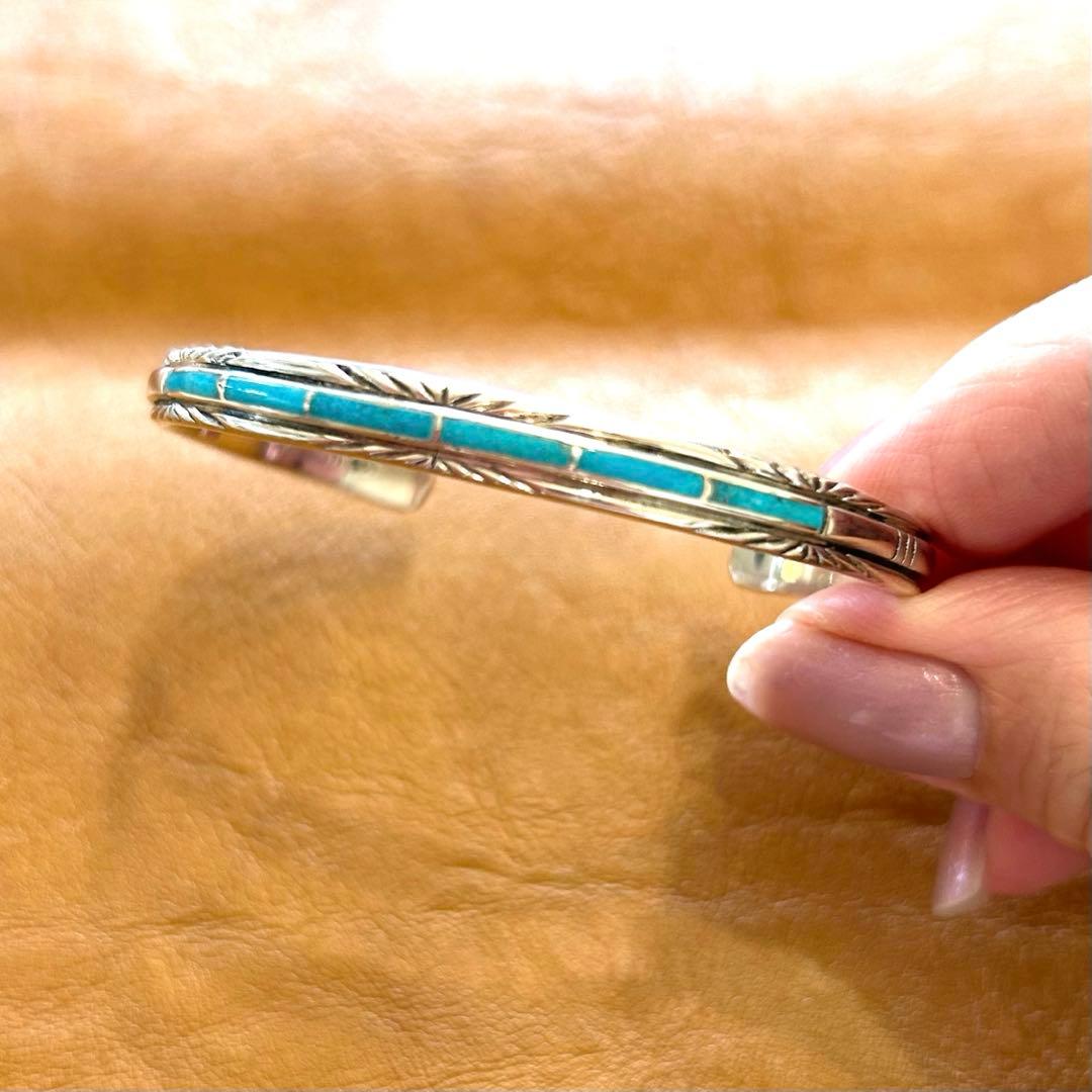 【定価18,000円】天然石シルバー ターコイズ バングル silver925