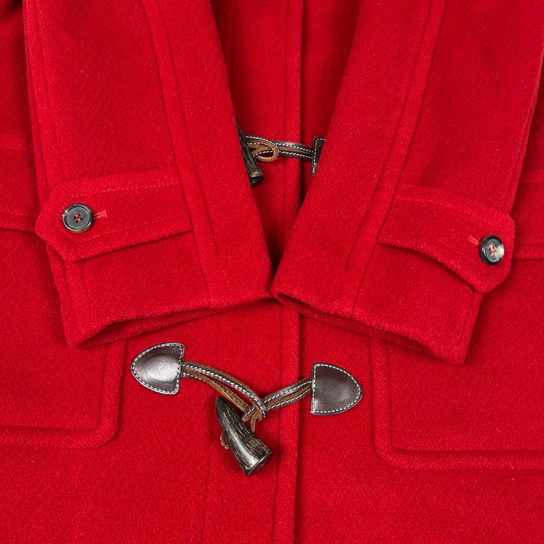 希少♡OLD ENGLAND ヘリンボーンダッフルコート ウール レッド XS