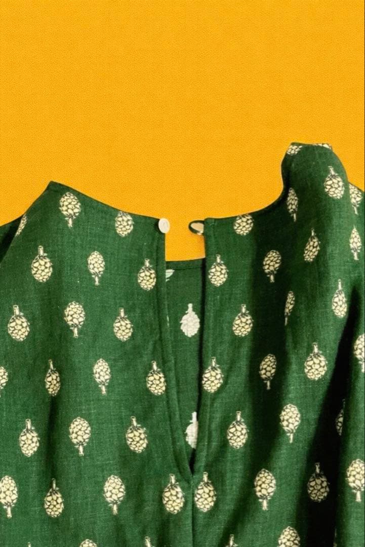 ま*ス様 オールドマンズテーラー　グリーン アーティチョーク柄 ロングワンピース