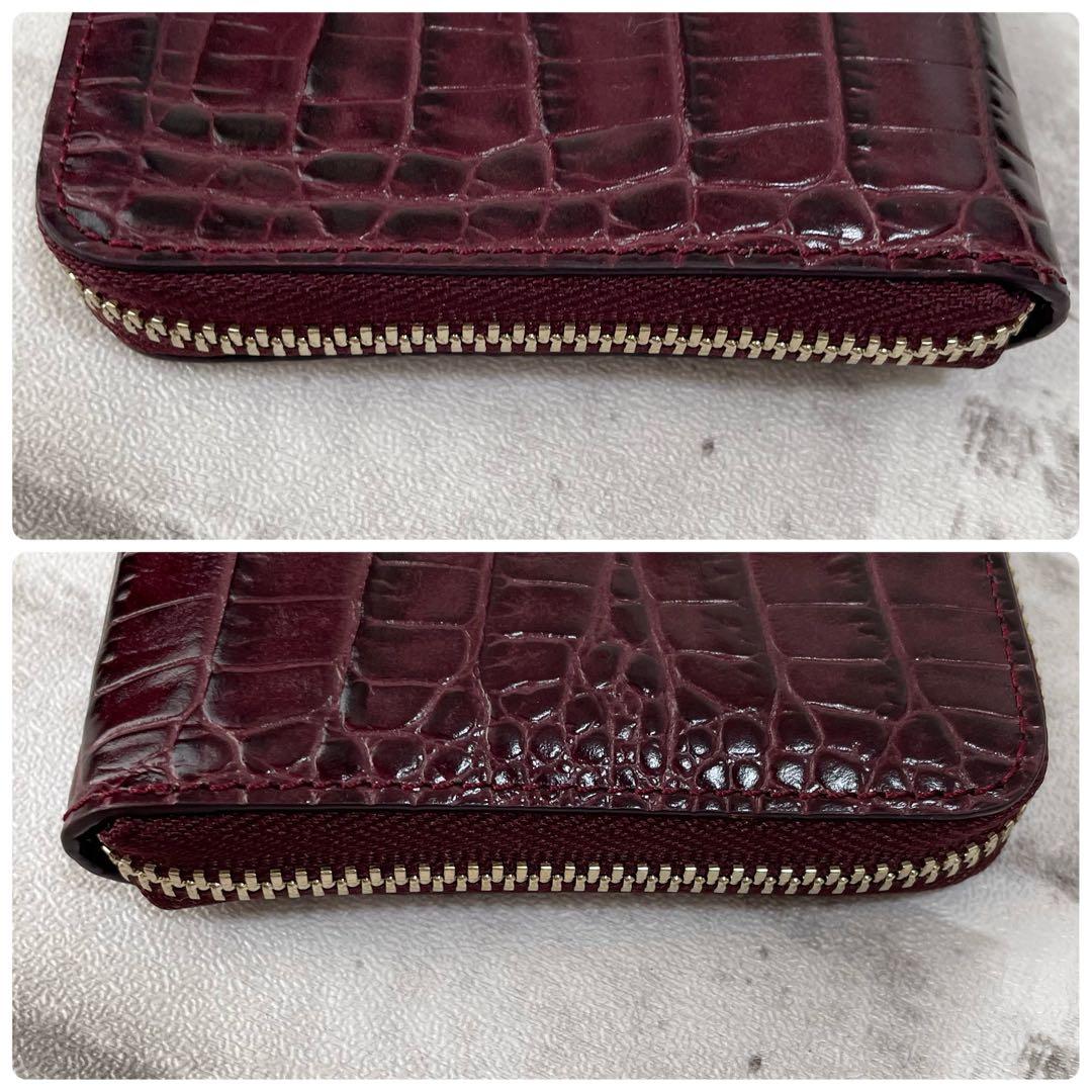 未使用品✨ポールスミス　ミニ財布　クロコ　マルチストライプ　ボルドー