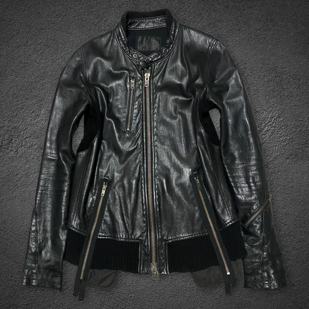 ジャケット・アウター L.G.B. deer skin leather biker jacket