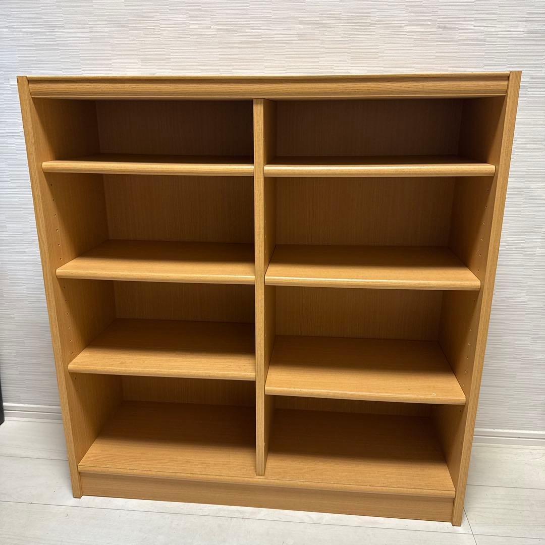 木製本棚 2列4段 ナチュラルカラー