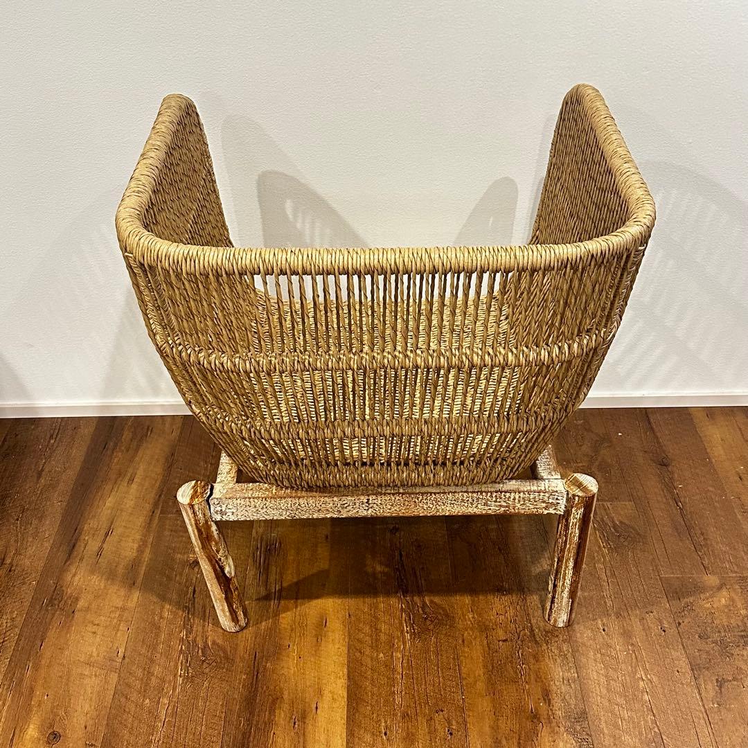 【大訳あり】シンセティックラタン×チーク無垢材モダンチェア　通常88,000円が