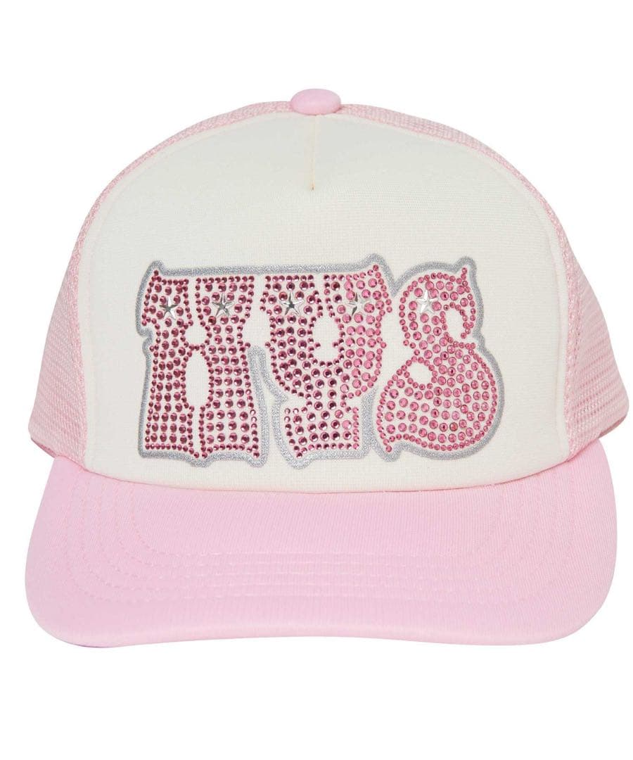 新品HYSラインストーンメッシュキャップ【HYPNOTIZED LOGO】ピンク