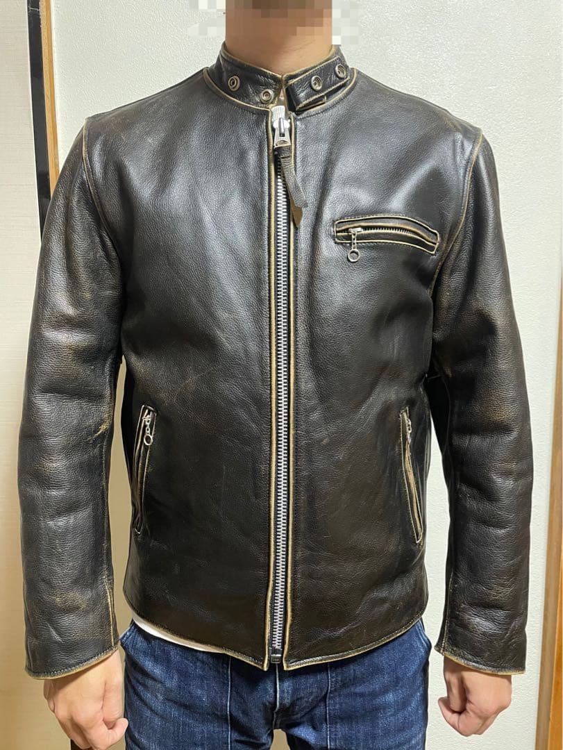RBC シングルライダース レザージャケット　ダメージ加工　M