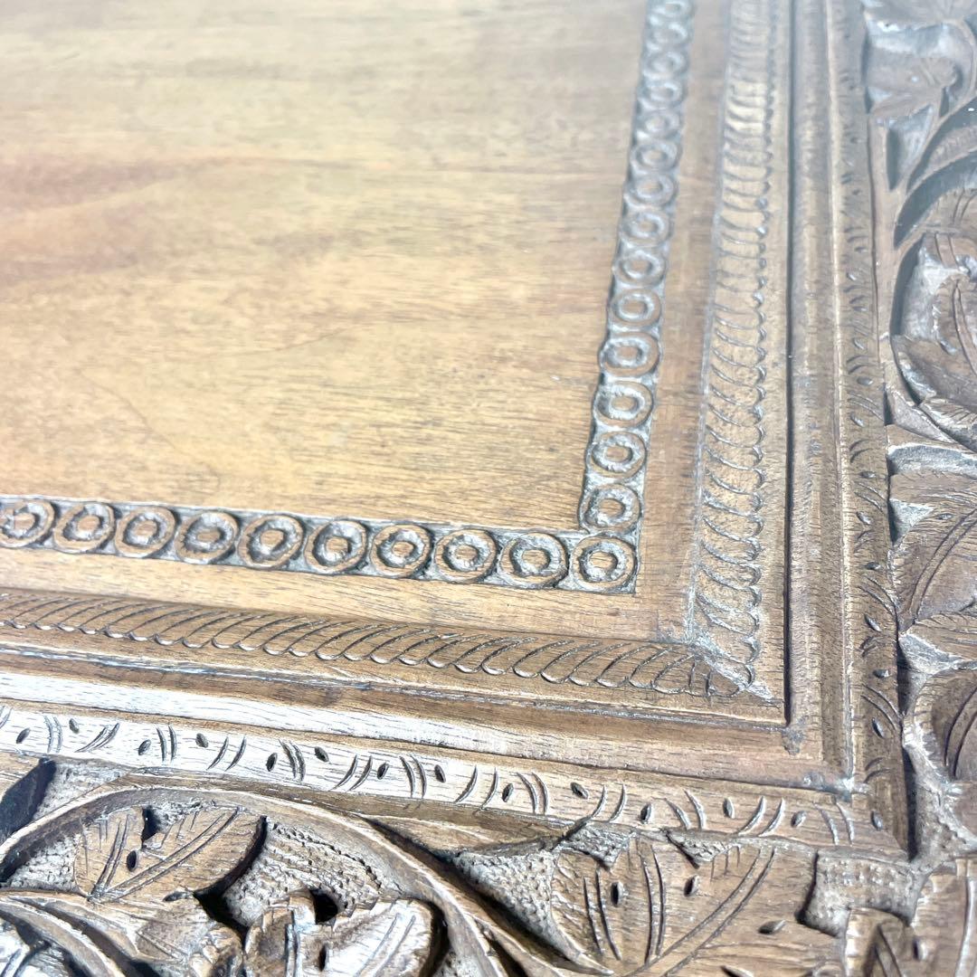 アンティーク 猫脚 猫足 家具 アジアン ローテーブル ガラス板83×45×37