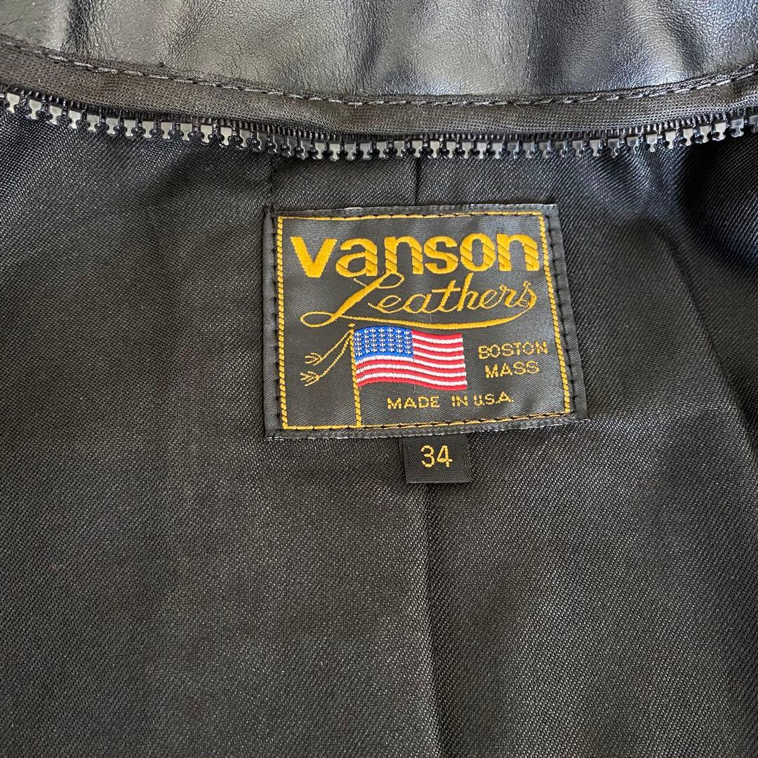 【美品】バンソン　タイプB ライナー付　シングルライダース　34 ブラック