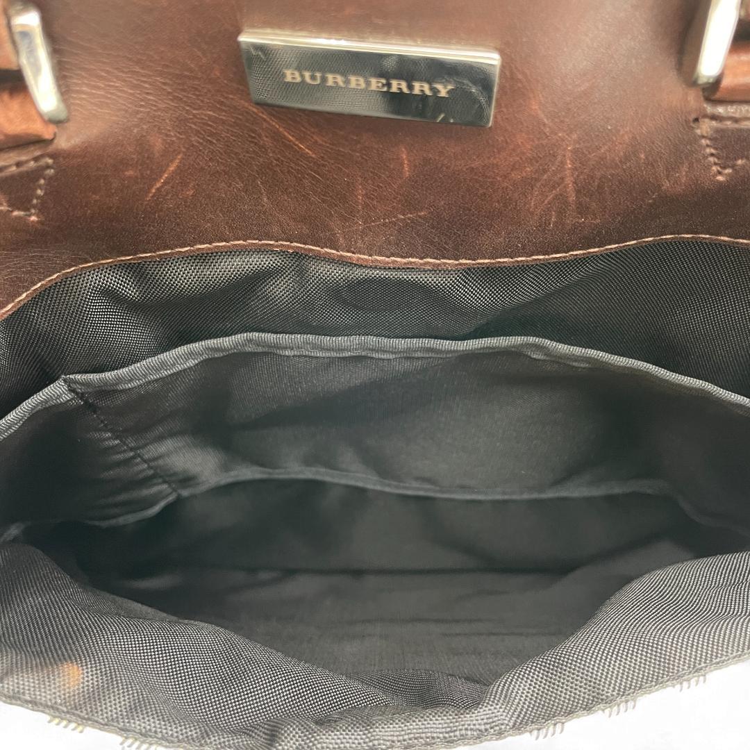 BURBERRY トートバッグ キャンバス レザー ノバチェック ロゴプレート