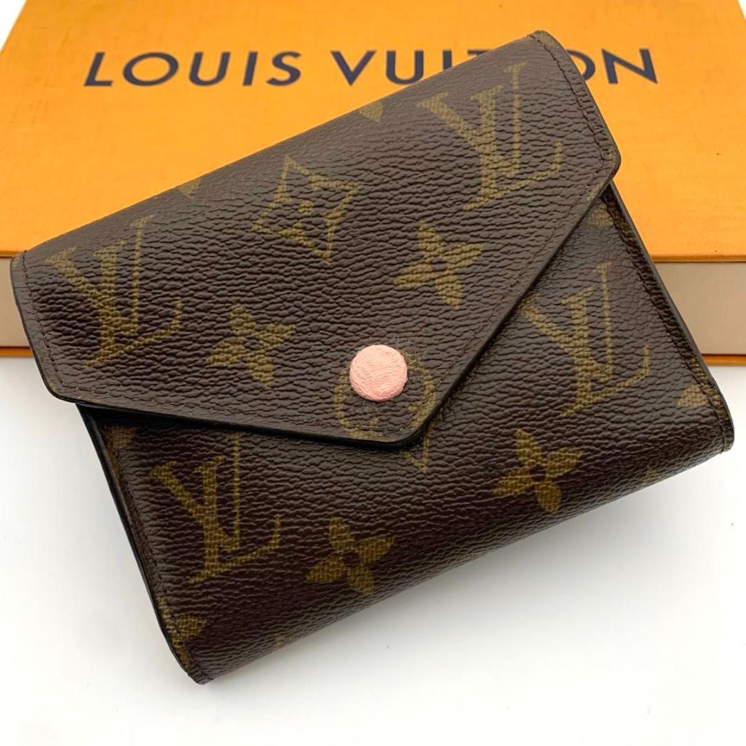 鑑定済み ルイヴィトン ポルトフォイユ ヴィクトリーヌ 財布 コンパクト ピンク