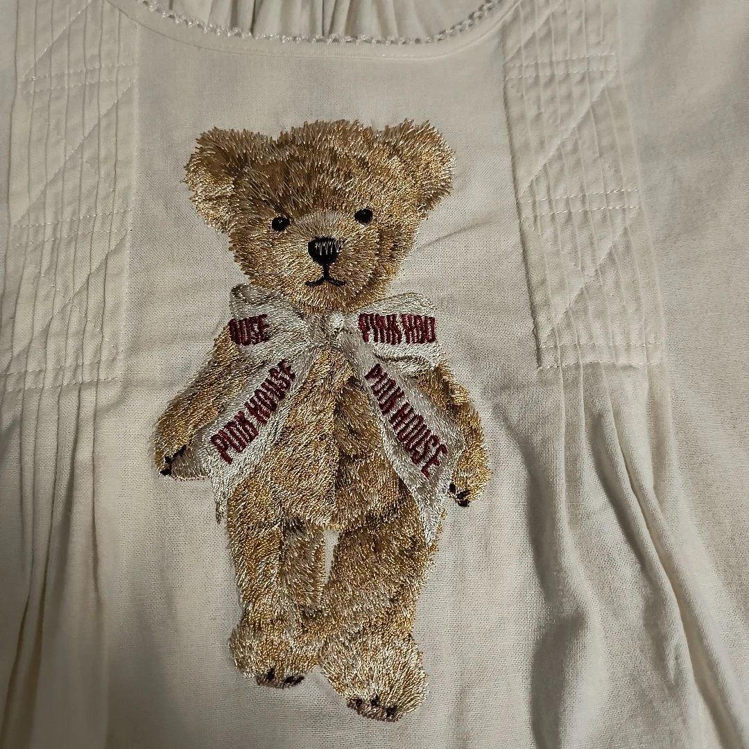 ピンクハウステディベア刺繍 ダブリエ（未使用、保管品）