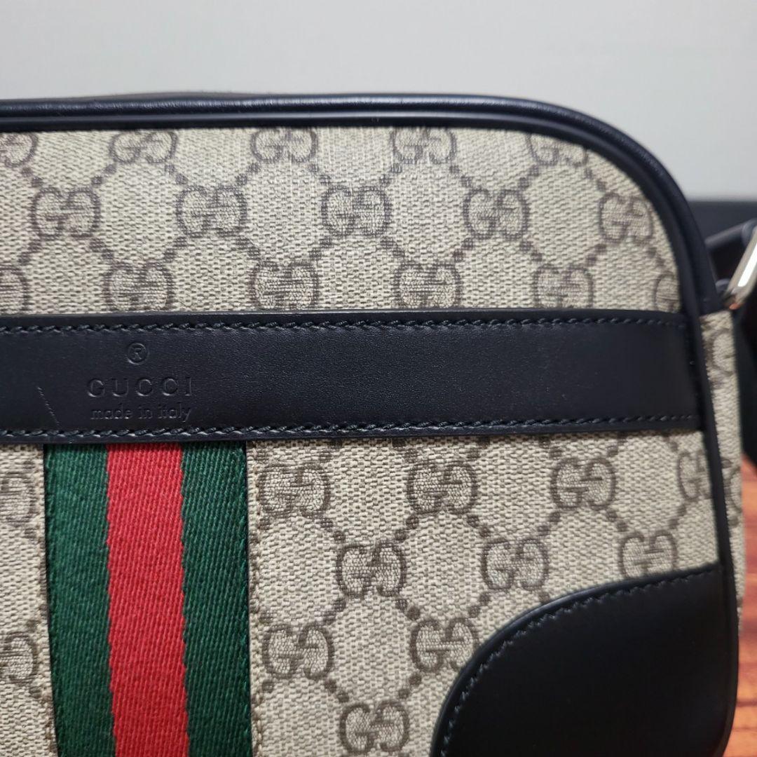 美品 GUCCI グッチ ショルダーバッグ GG柄 シェリーラインbc11yt