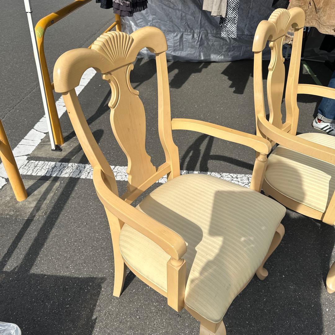 クリーム色 木製 クラシックチェア 2脚セット大塚家具リンホーリン　アメリカ製
