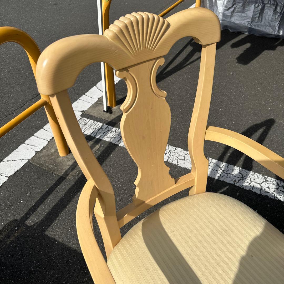 クリーム色 木製 クラシックチェア 2脚セット大塚家具リンホーリン　アメリカ製