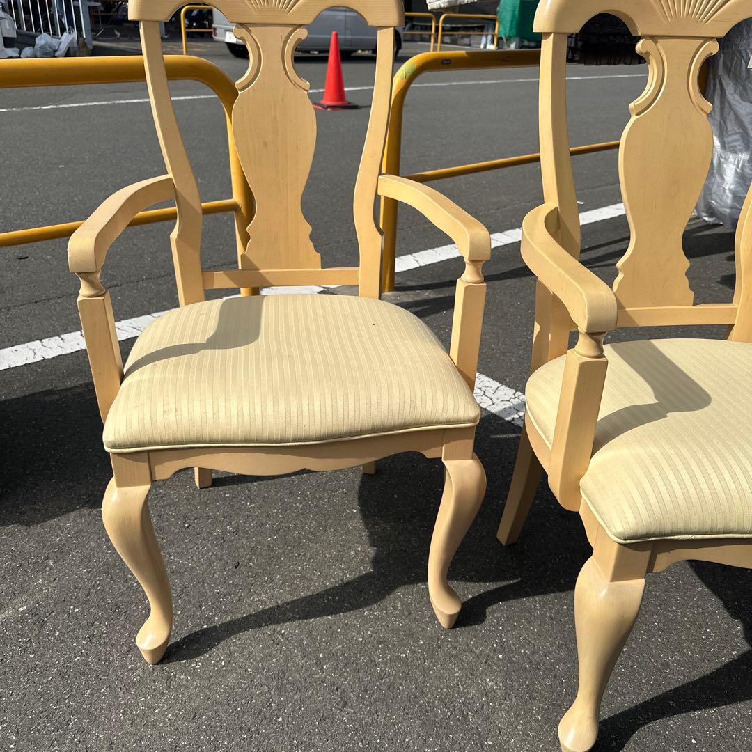 クリーム色 木製 クラシックチェア 2脚セット大塚家具リンホーリン　アメリカ製