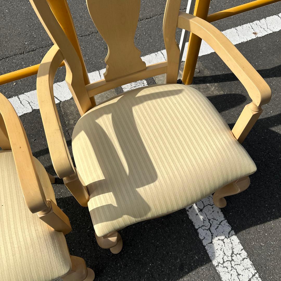 クリーム色 木製 クラシックチェア 2脚セット大塚家具リンホーリン　アメリカ製