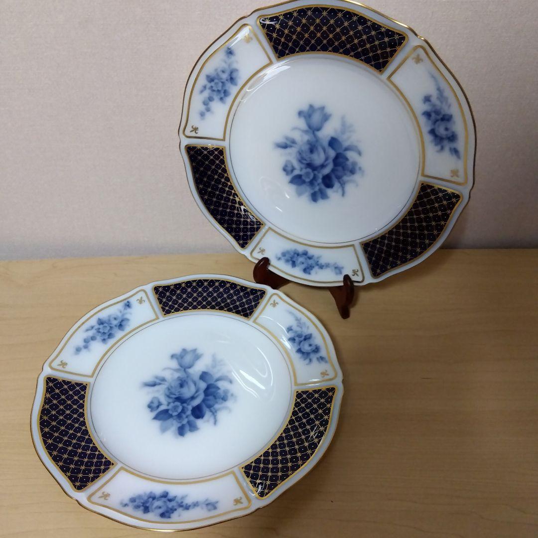 未使用　大倉陶園　ブルーインペリアル　21.4cm プレート 2枚 ペア
