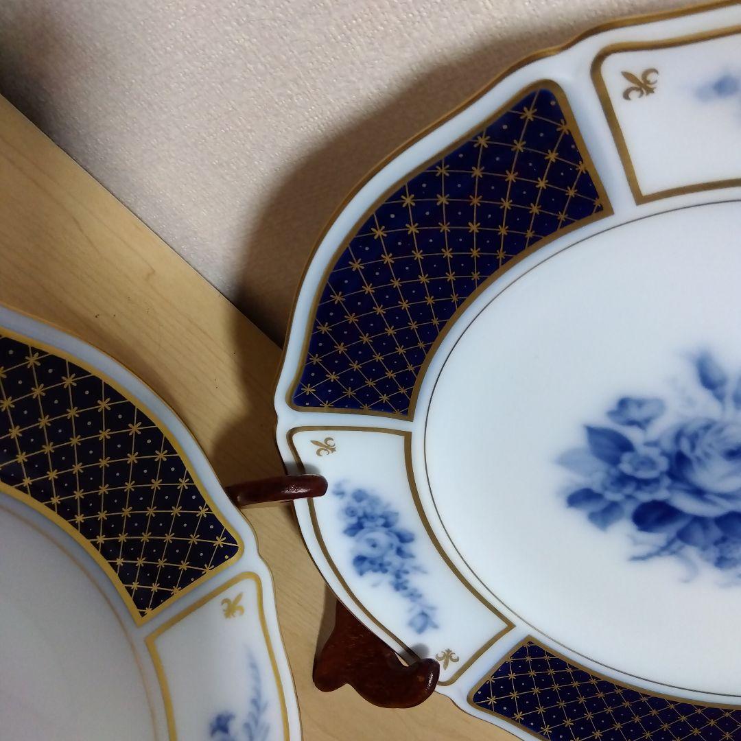 未使用　大倉陶園　ブルーインペリアル　21.4cm プレート 2枚 ペア