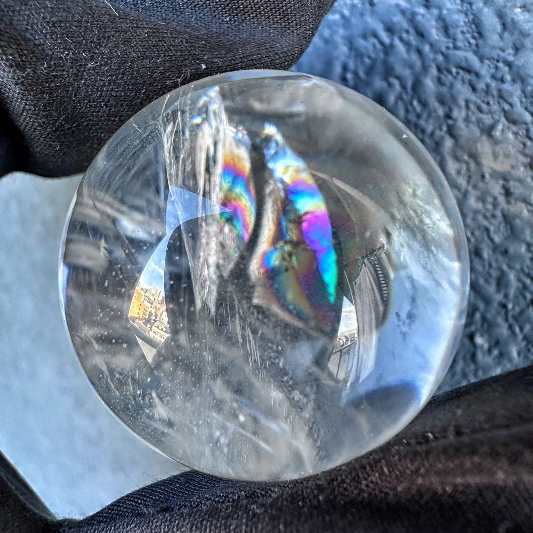 高透明度❗️レインボー☆ヒマラヤ ブルーエンジェルラダークォーツ丸玉A1303