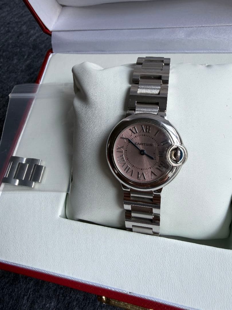 カルティエ W6920038 バロンブルー クォーツ レディース美品保証書付き