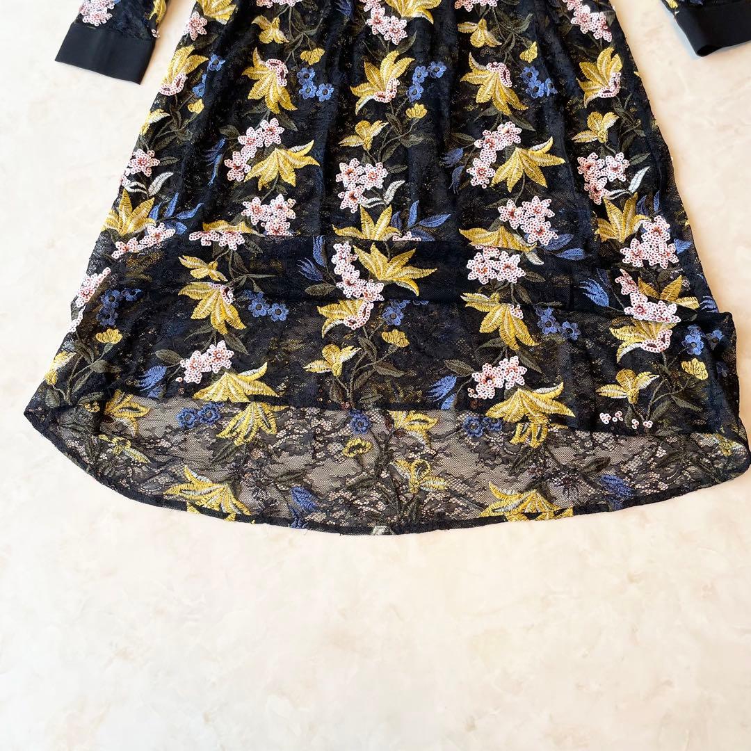 現行✨グレースコンチネンタル 花柄刺繍ワンピース 総レース 長袖